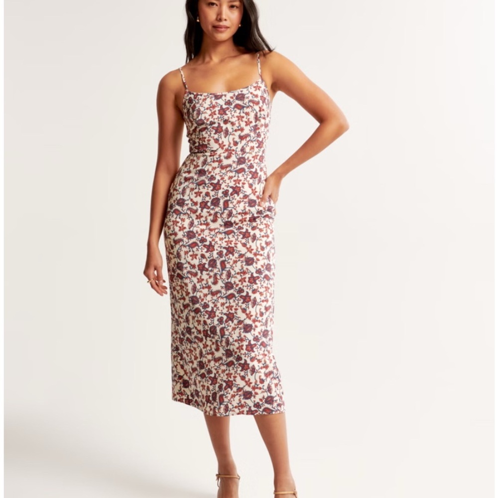 NWOT- Abercrombie & Fitch Scoopneck Slip Midi Dress